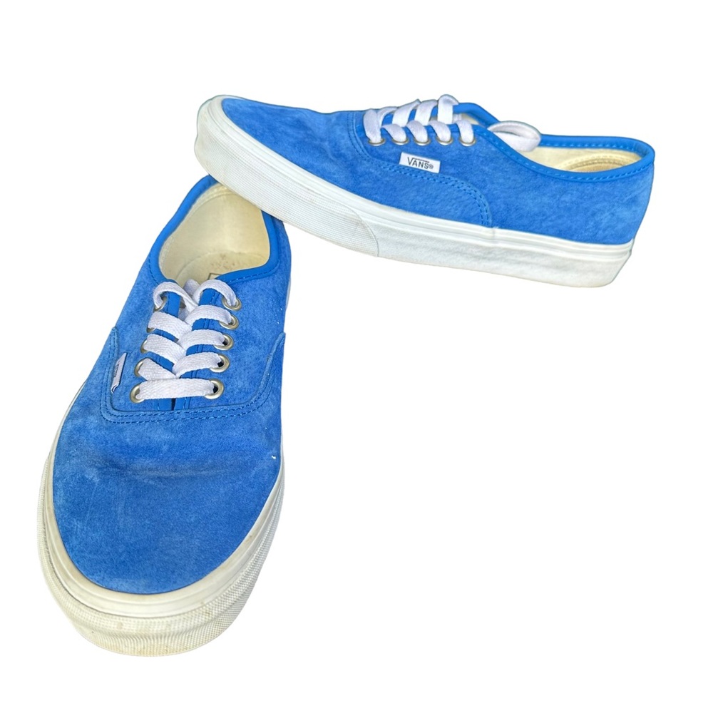 Vans Authentic Blue Pig Suede Skate Shoe Unisex M 7.5 W 9